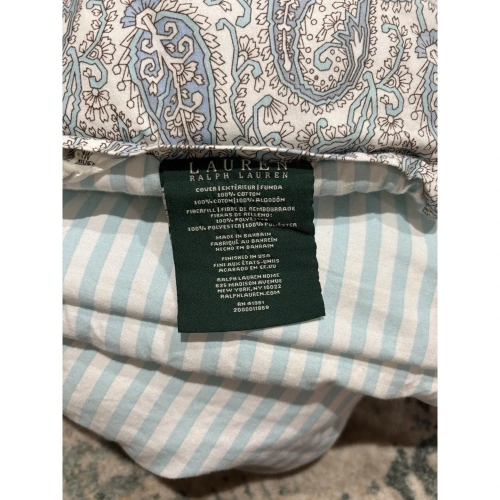 Ralph Lauren Paisley And Stripe 2 Sided‎ Comforter Queen